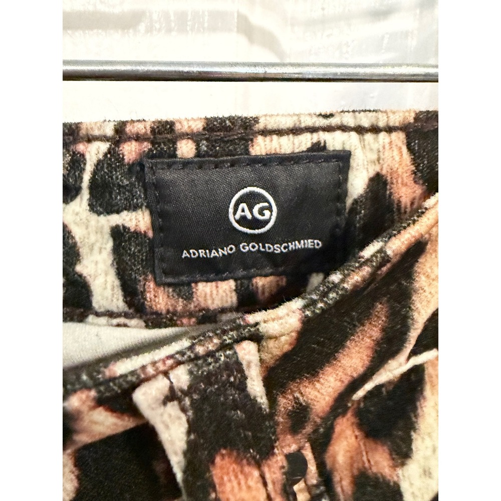 AG Adriano Goldschmied Size 29 The Mari High Rise Straight Leopard Jeans NEW NWT - Picture 3 of 7